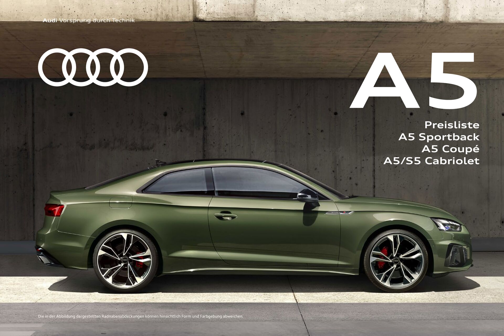 Preisliste Audi A5 Sportback / Audi A5 Coupé / A5/S5 Cabriolet Modelljahr 2024