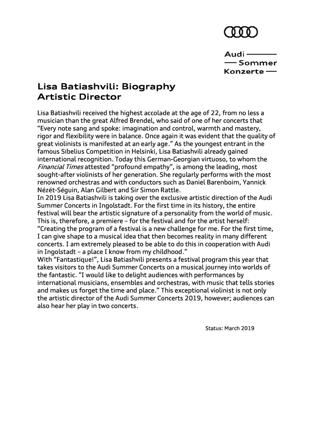 Biography Lisa Batiashvili