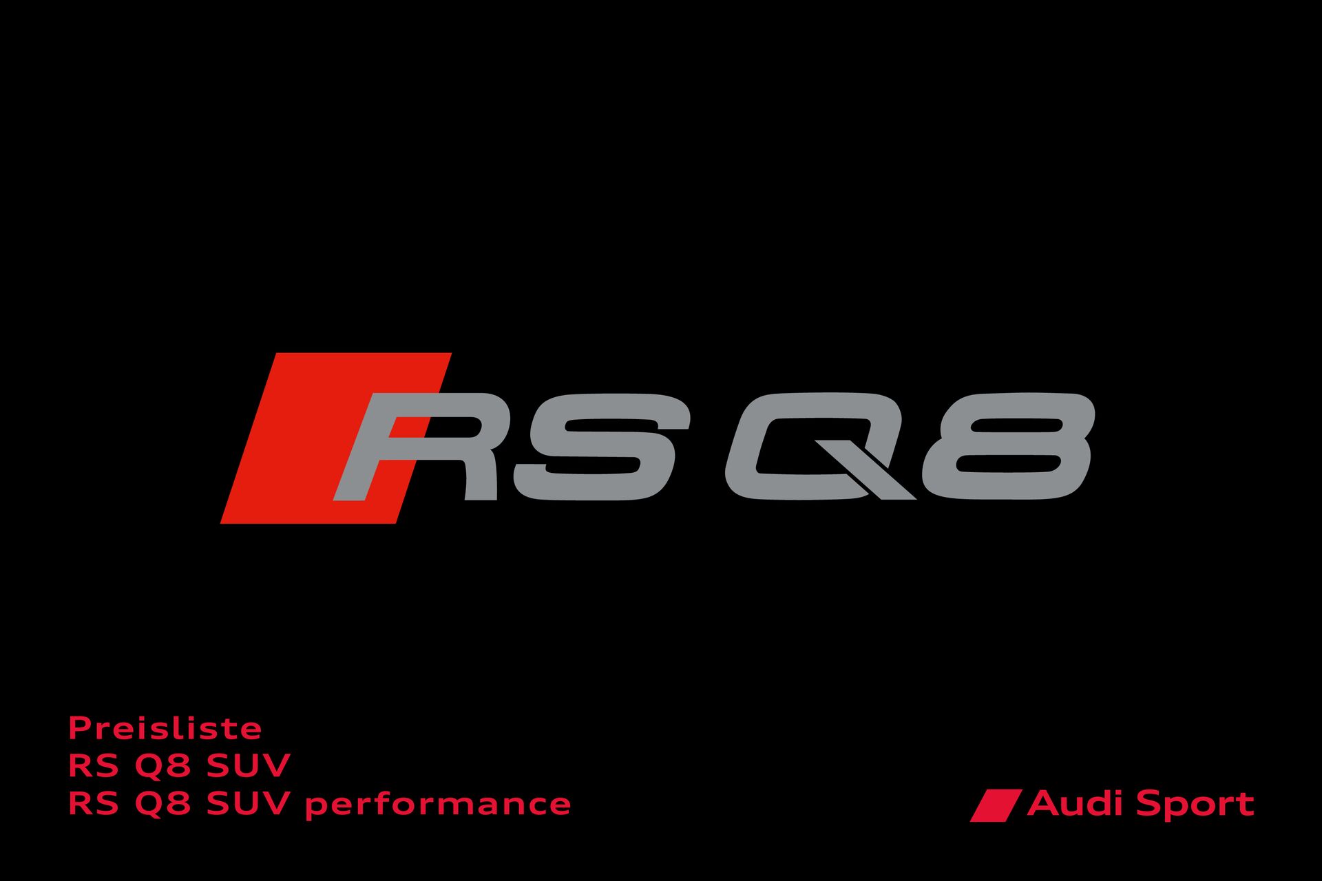 Preisliste Audi RS Q8 SUV / Audi RS Q8 SUV performance Modelljahr 2025