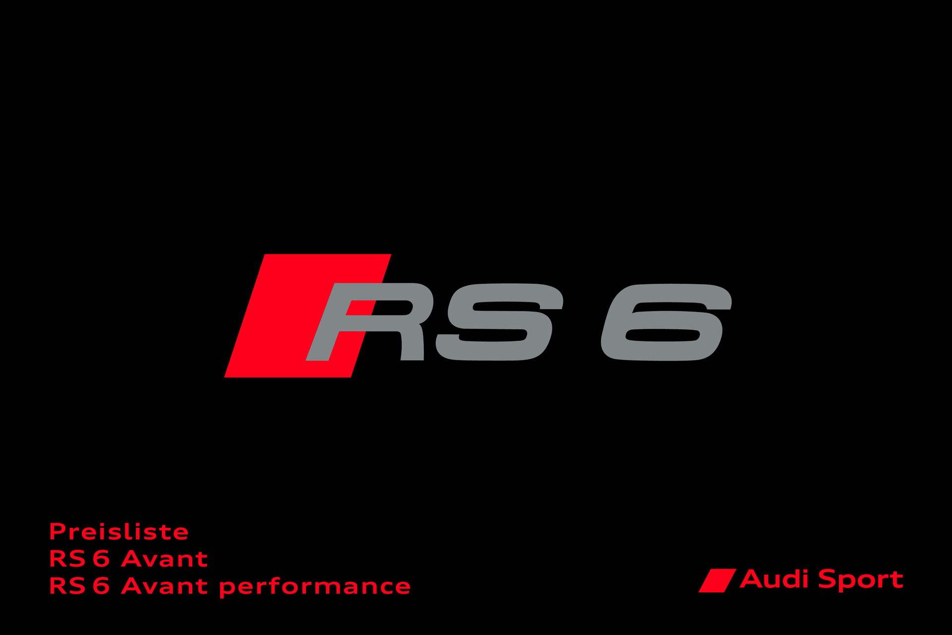 Preisliste Audi RS 6 Avant / RS 6 Avant performance Modelljahr 2024