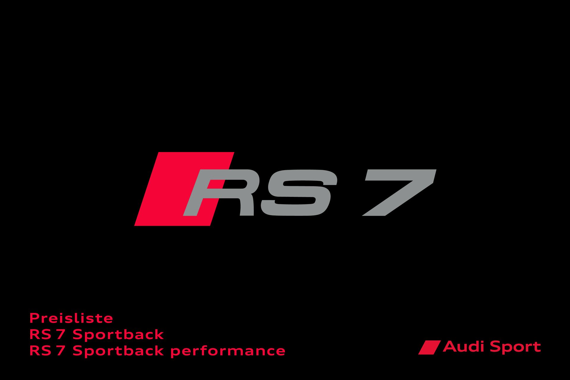 Preisliste Audi RS 7 Sportback / RS 7 Sportback performance Modelljahr 2025