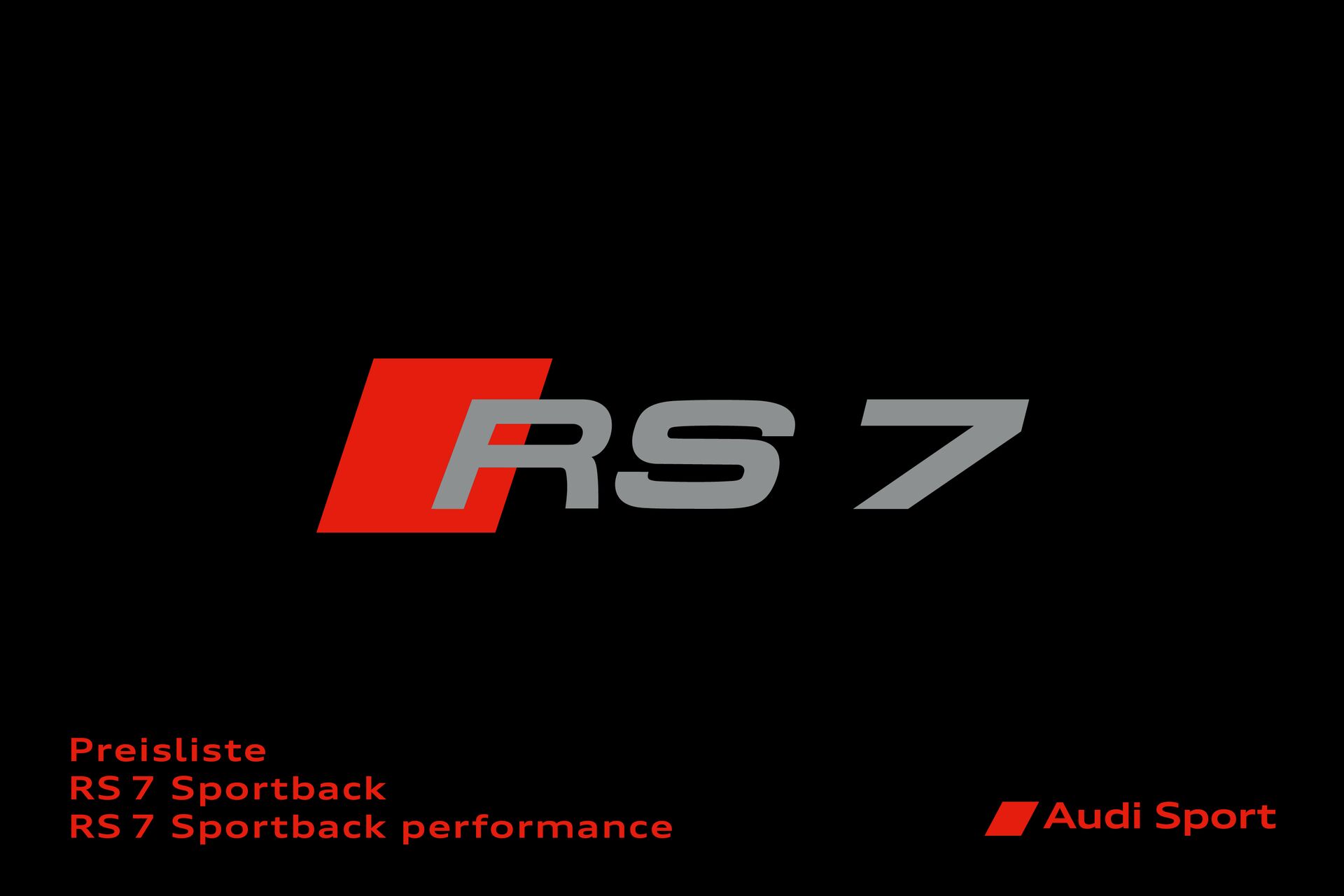Preisliste Audi RS 7 Sportback / RS 7 Sportback performance Modelljahr 2022