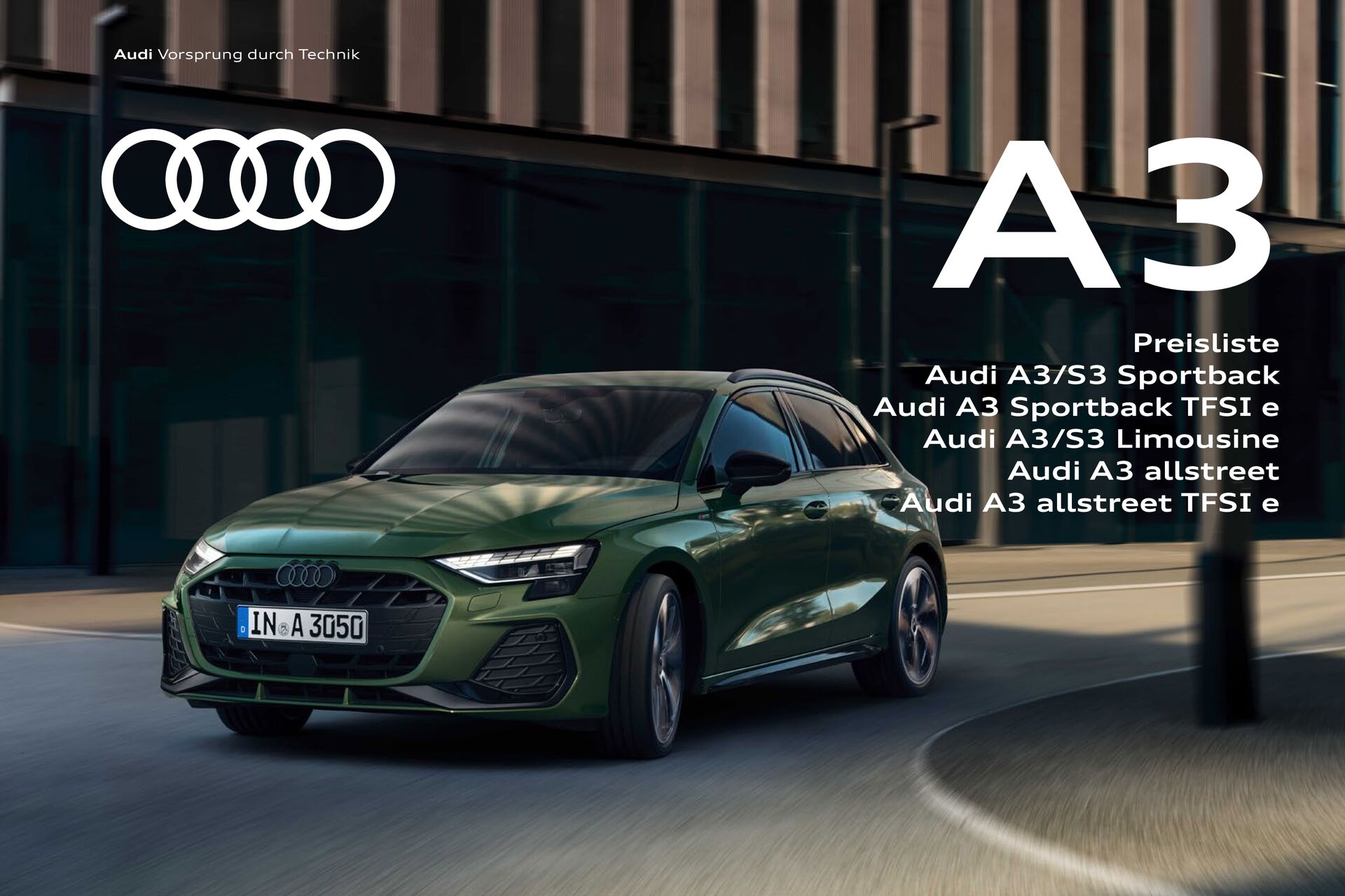 Preisliste Audi A3/S3 Sportback / Audi A3 Sportback TFSI e / Audi A3/S3 Limousine / Audi A3 allstreet / Audi A3 allstreet TFSI e Modelljahr 2026