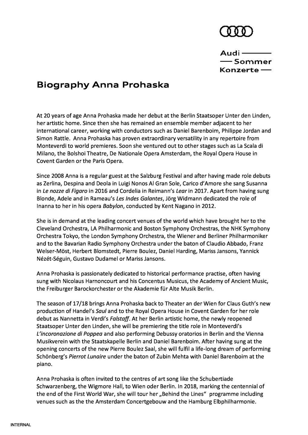Biography Anna Prohaska