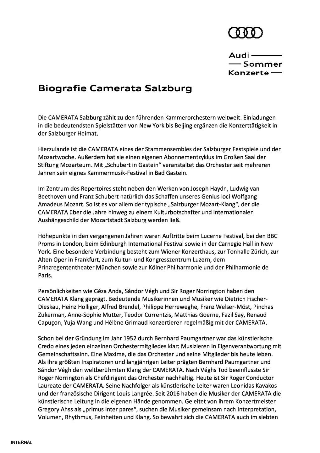 Biografie Camerata Salzburg