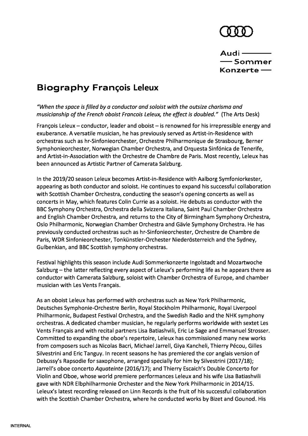 Biography François Leleux