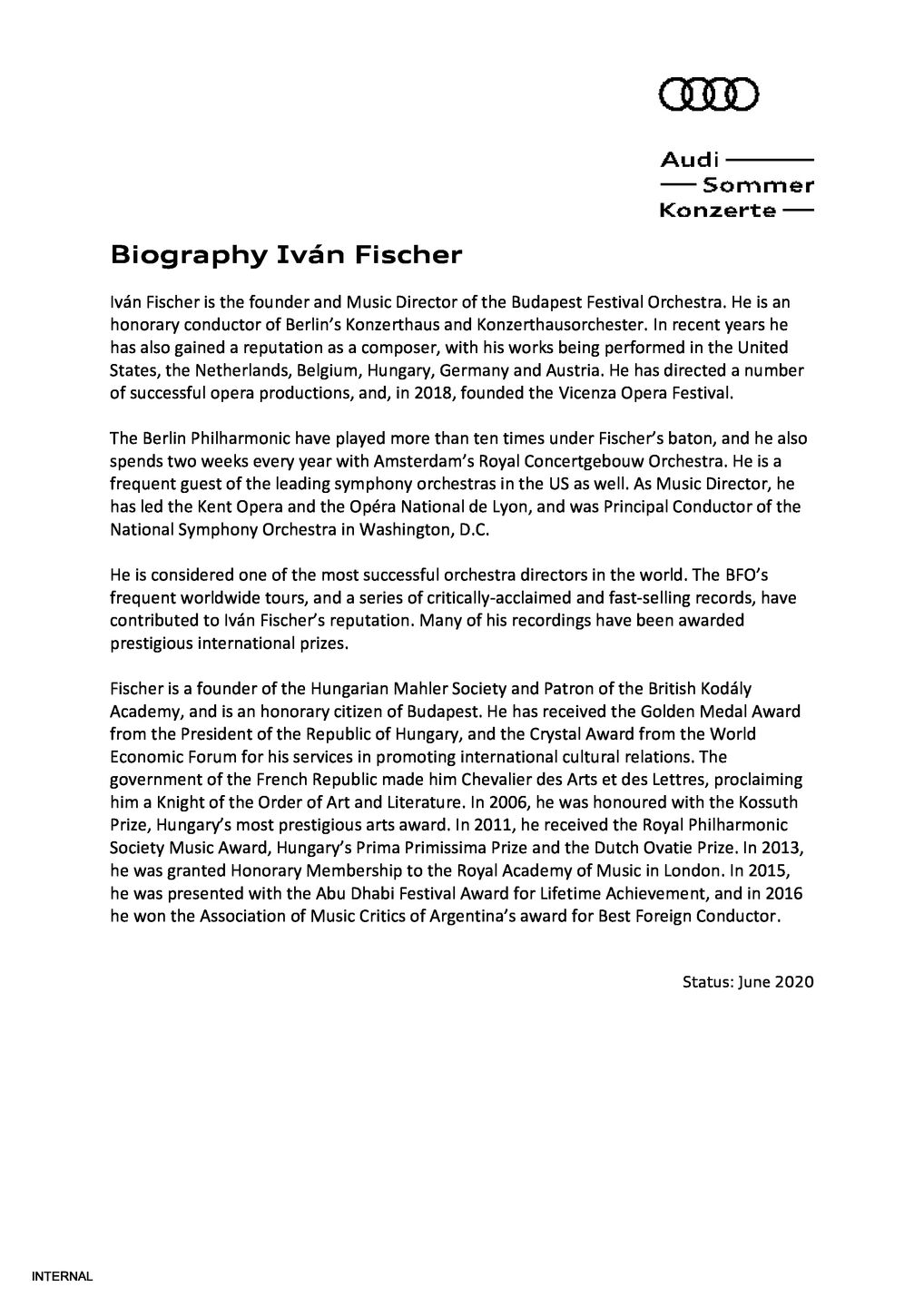 Biography Iván Fischer