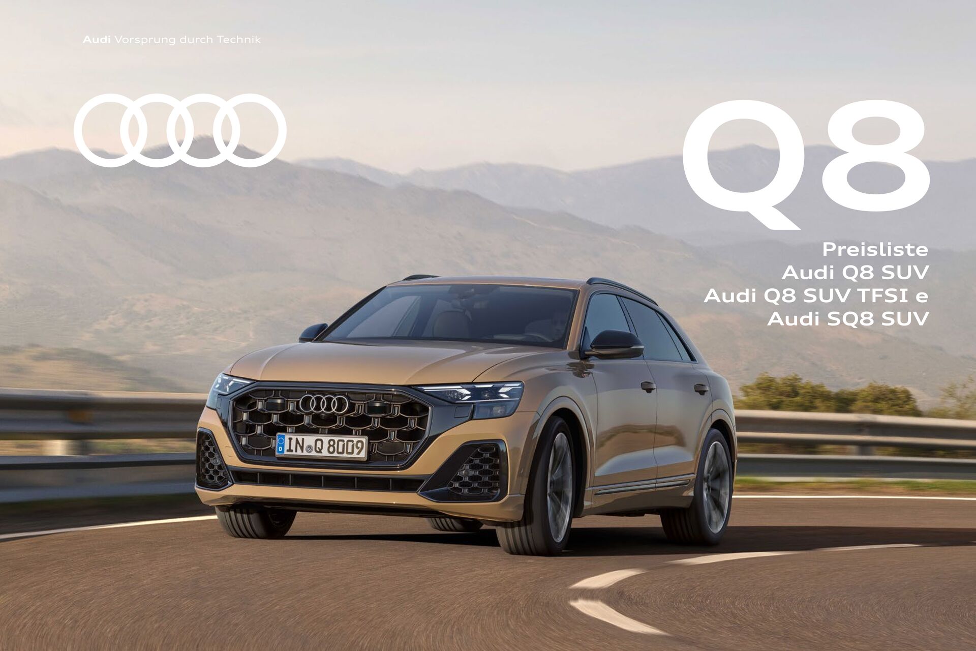 Preisliste Audi Q8 / Audi Q8 TFSI e / Audi SQ8 Modelljahr 2025