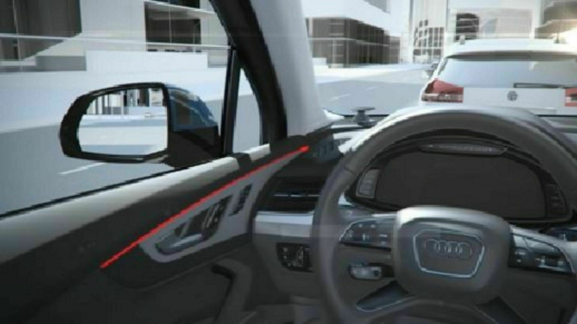 Audi Q7 - Animation Ausstiegwarnung