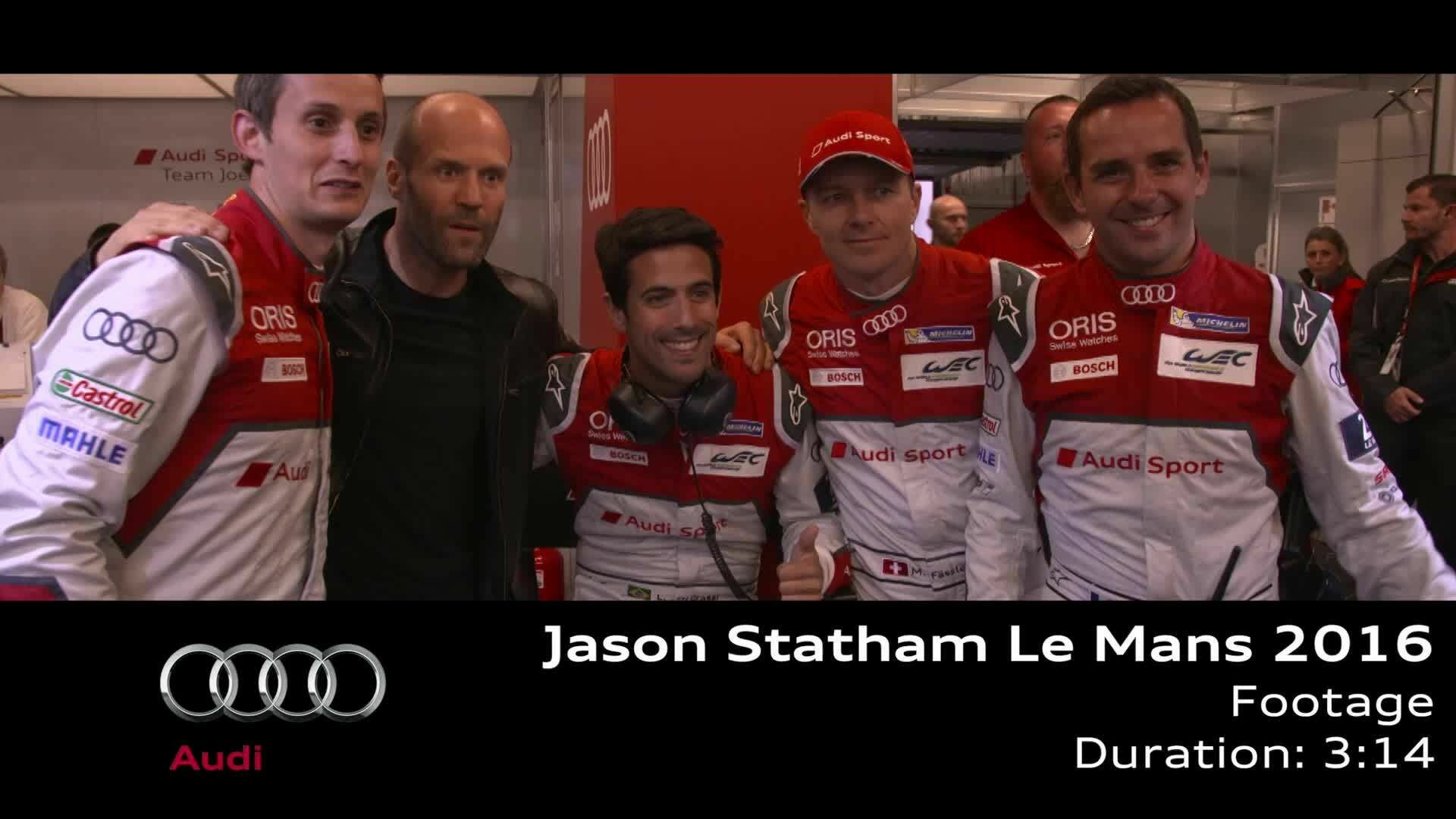 Jason Statham visits Audi at Le Mans - Footage