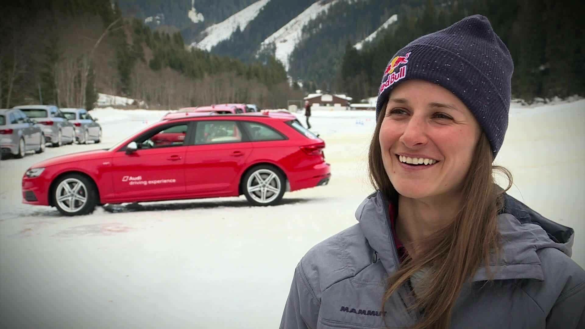 Drifts instead of cliffs - Freeride stars at the Audi driving experience