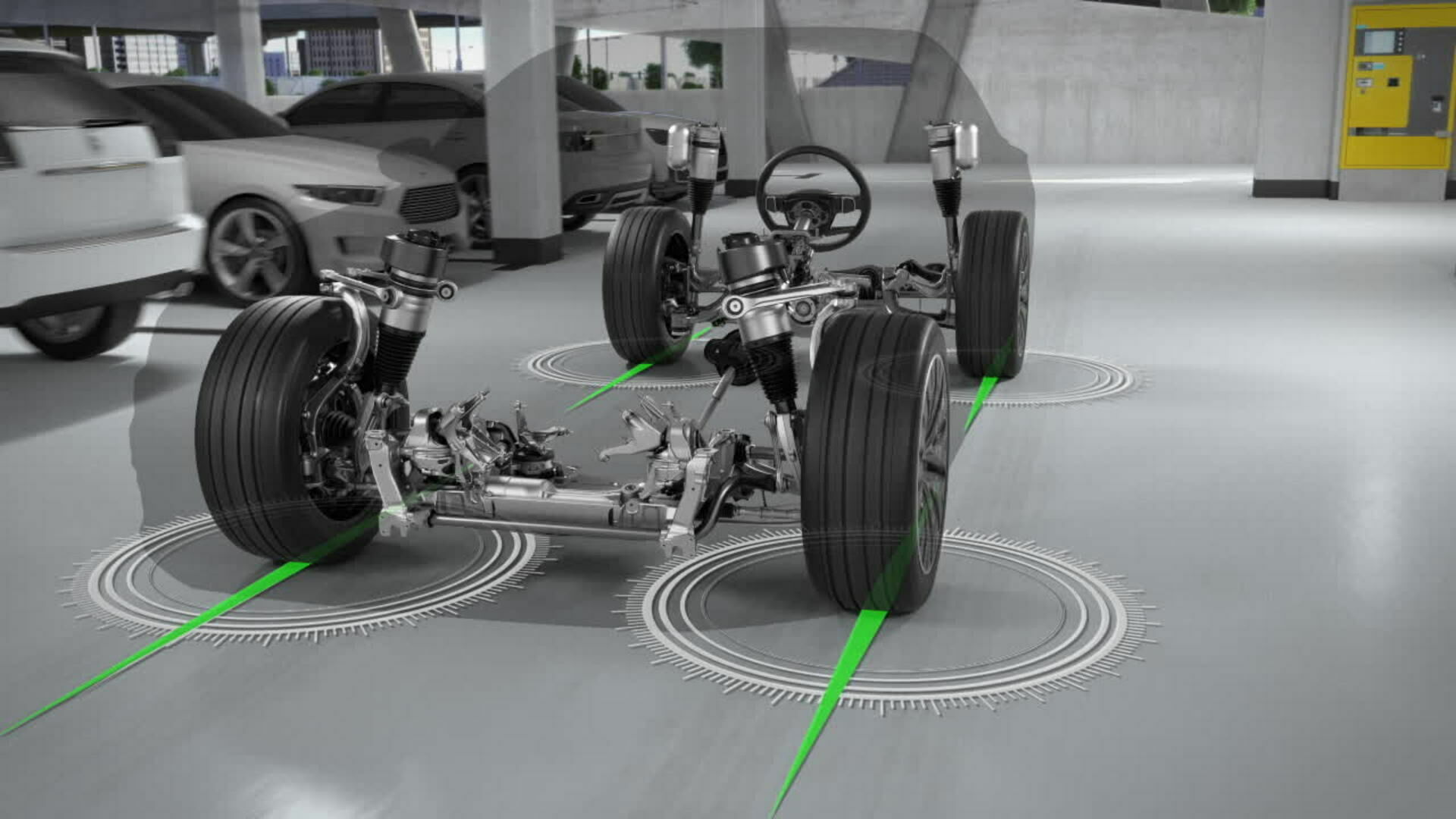 Animation: Audi A8 Dynamic all-wheel steering