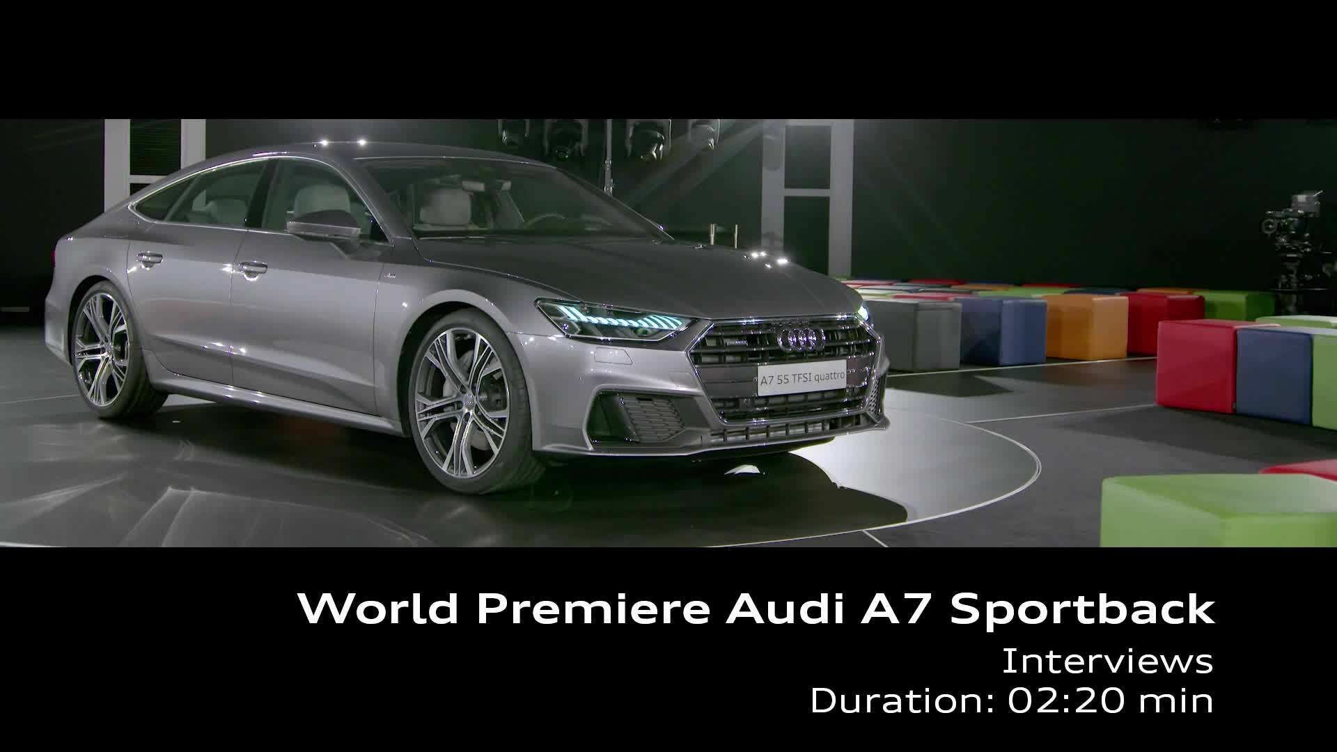 Audi A7 world premiere interviews Stadler, Mertens, Lichte