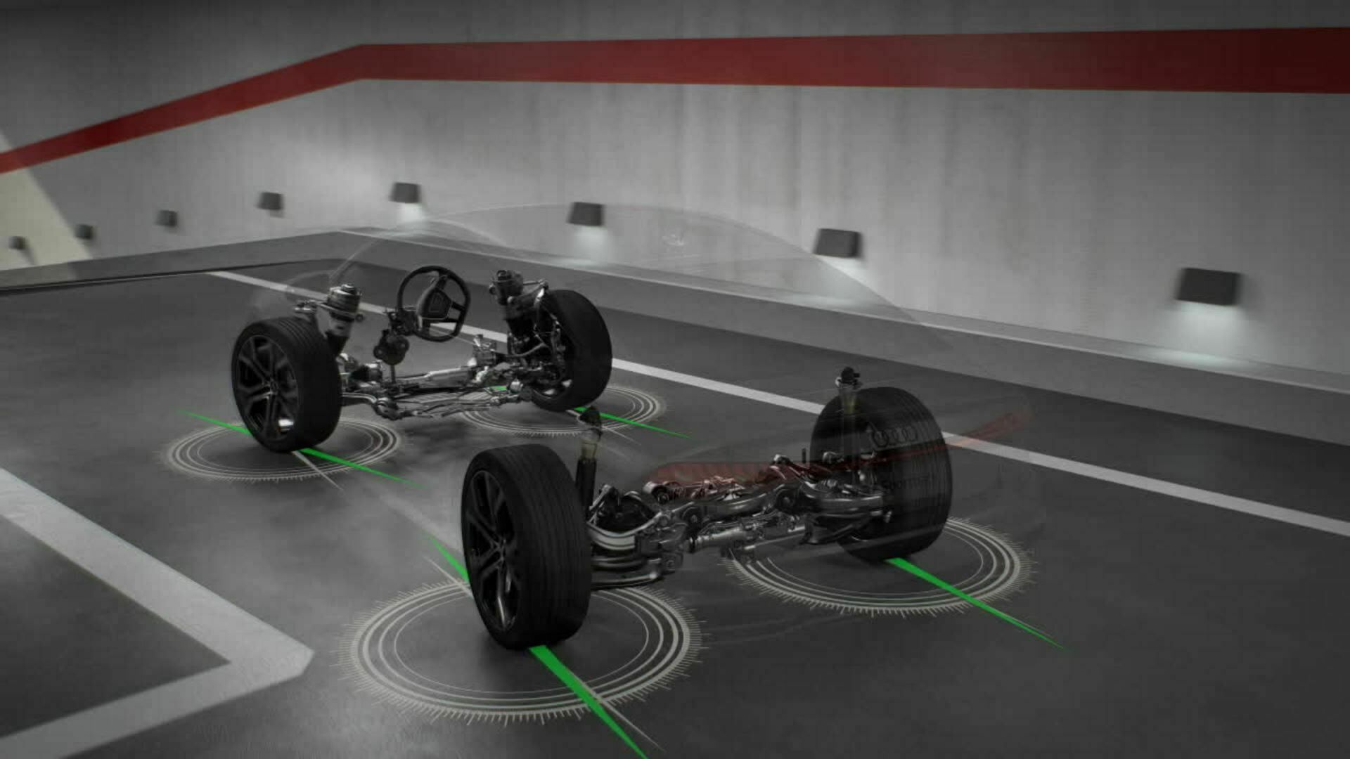 Audi A7 Animation dynamic all-wheel steering
