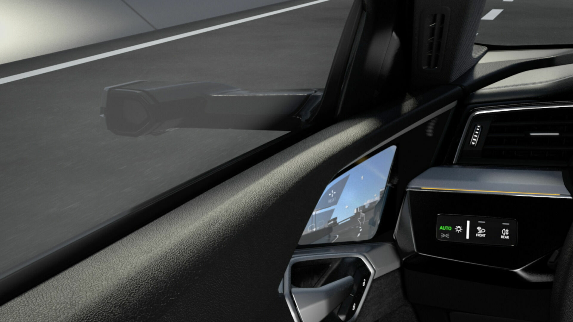 Virtual exterior mirrors of the Audi e-tron (animation)