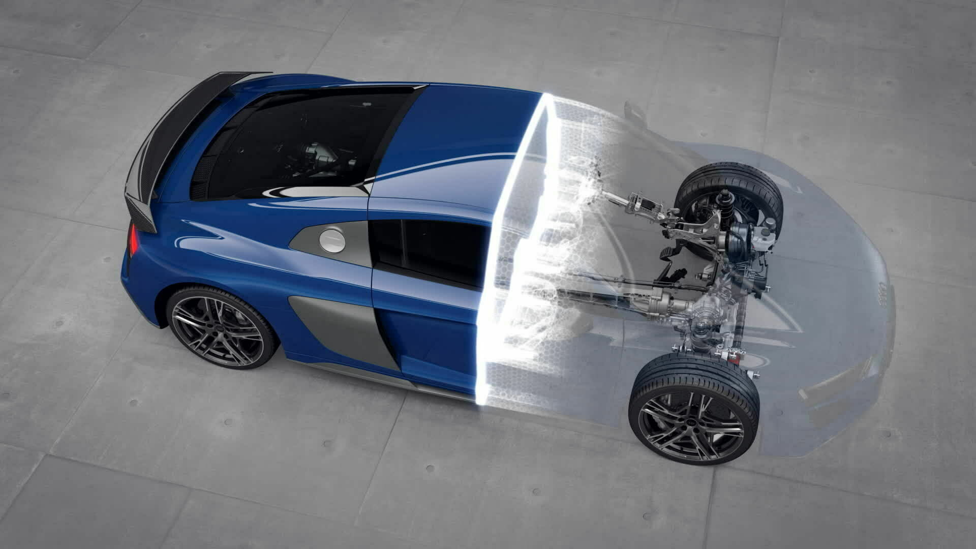 Audi R8 V10 performance quattro Antriebsstrang (Animation)
