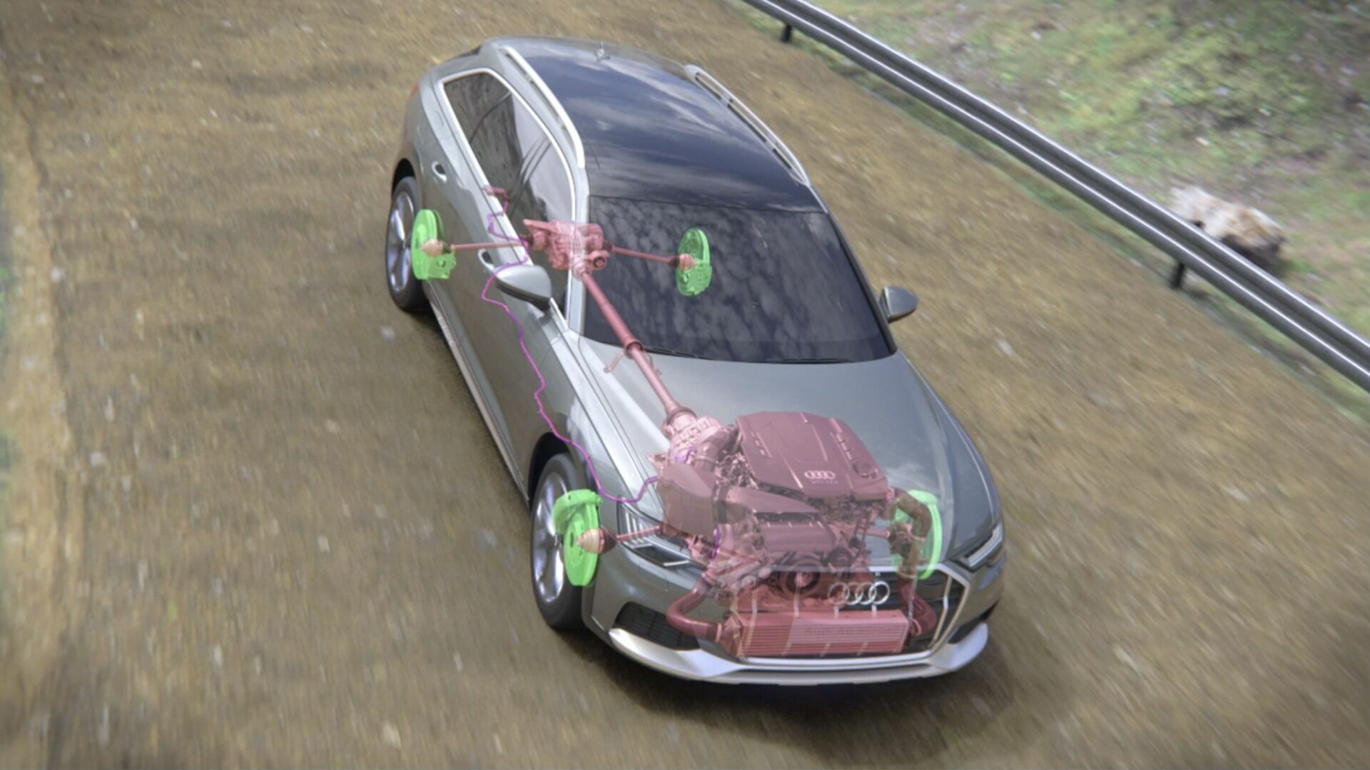Audi A6 allroad quattro suspension (animation)