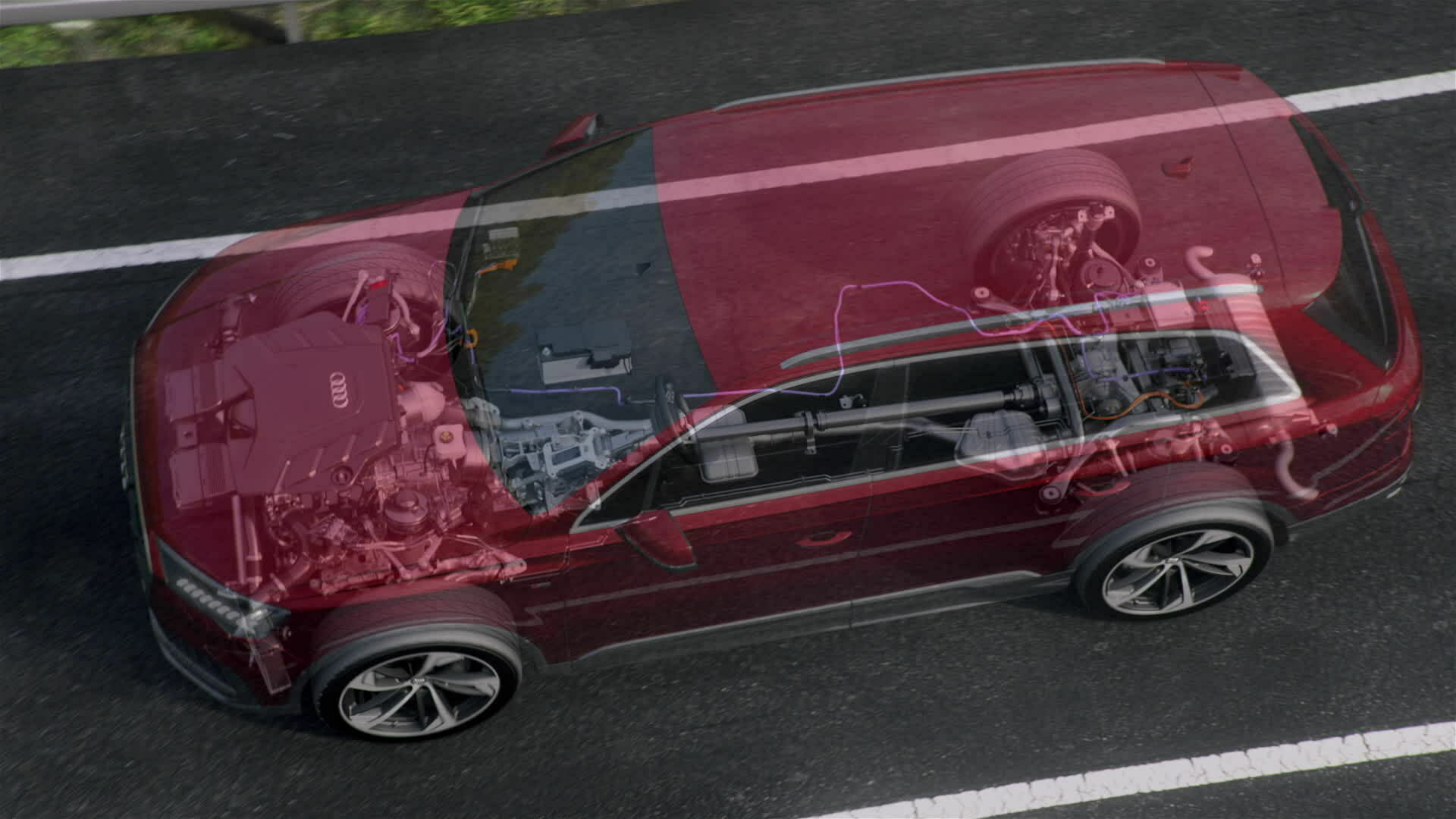 Audi Q7 48 V mild-hybrid system (animation)