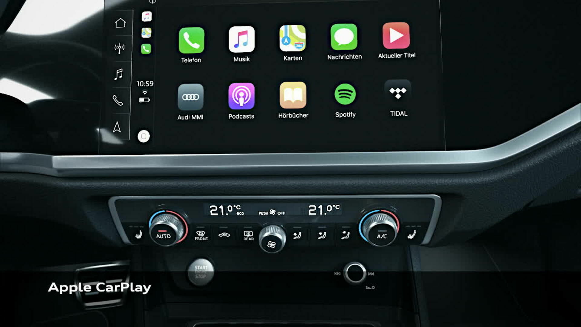 Animation: Audi Q3 Sportback - Infotainment Apple-Carplay und 3D Sound