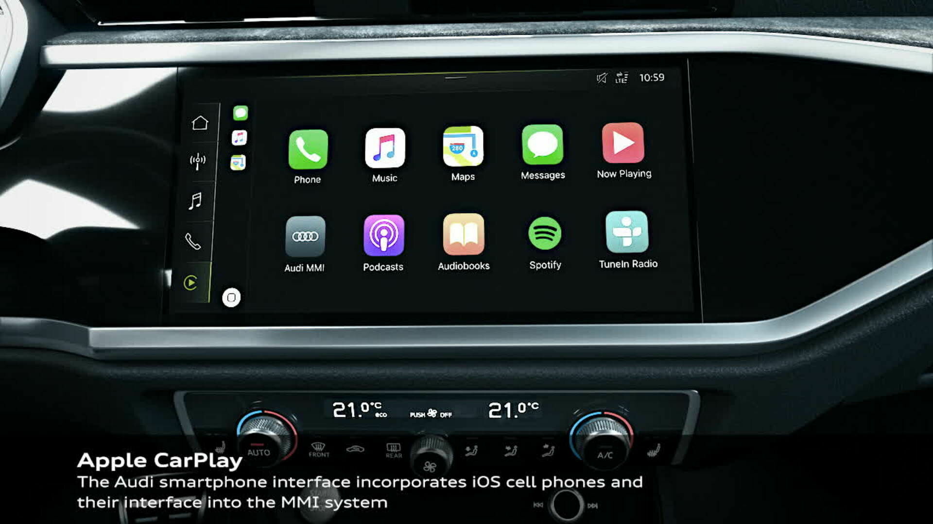 Animation: Audi Q3 Sportback - Infotainment Apple-Carplay und 3D Sound