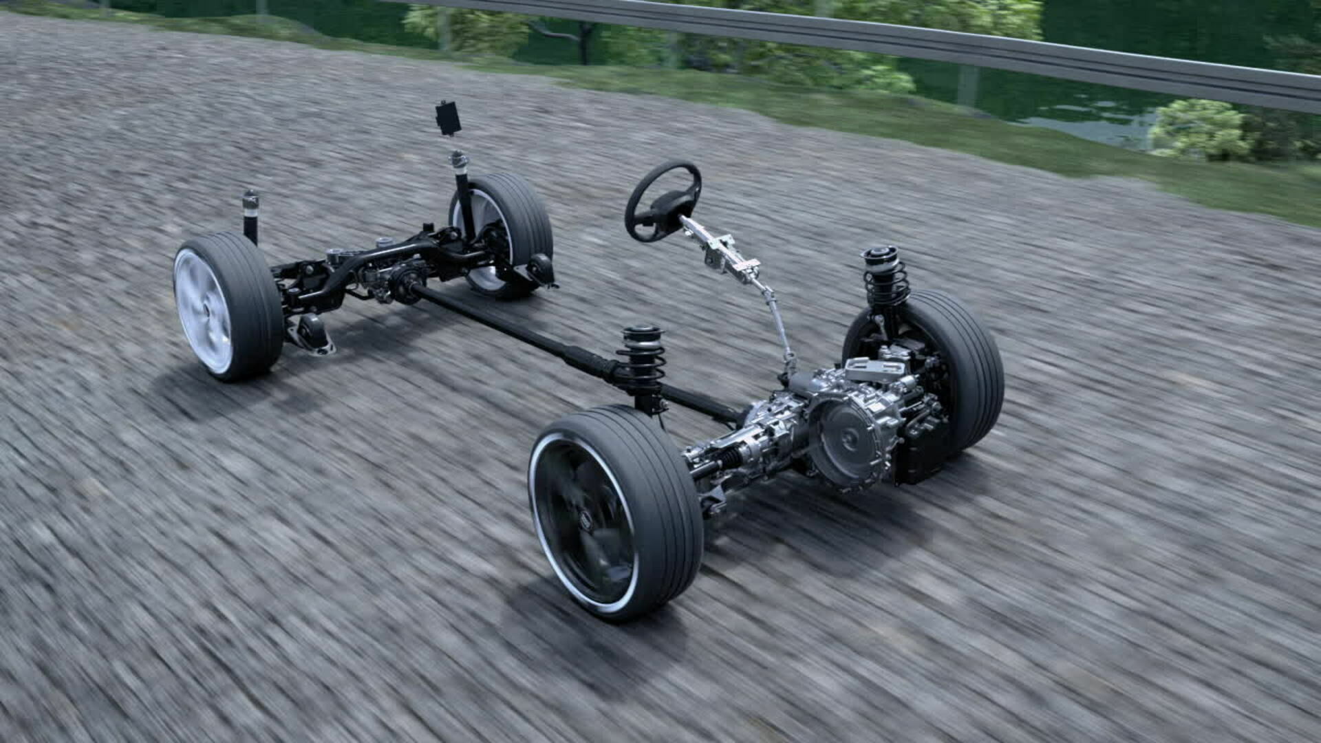 Animation: Audi A3 Sportback - Adaptive suspension and quattro drive