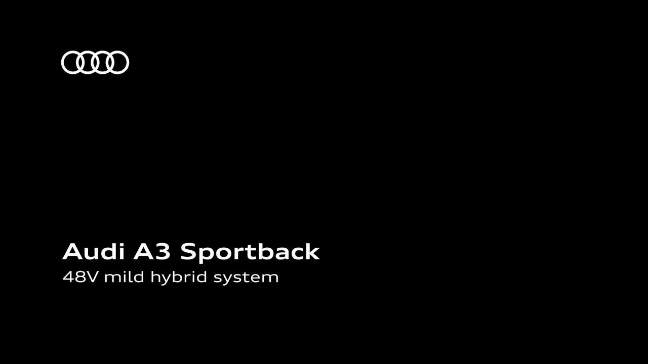 Animation Audi A3 Sportback 48-Volt mild-hybrid system EN