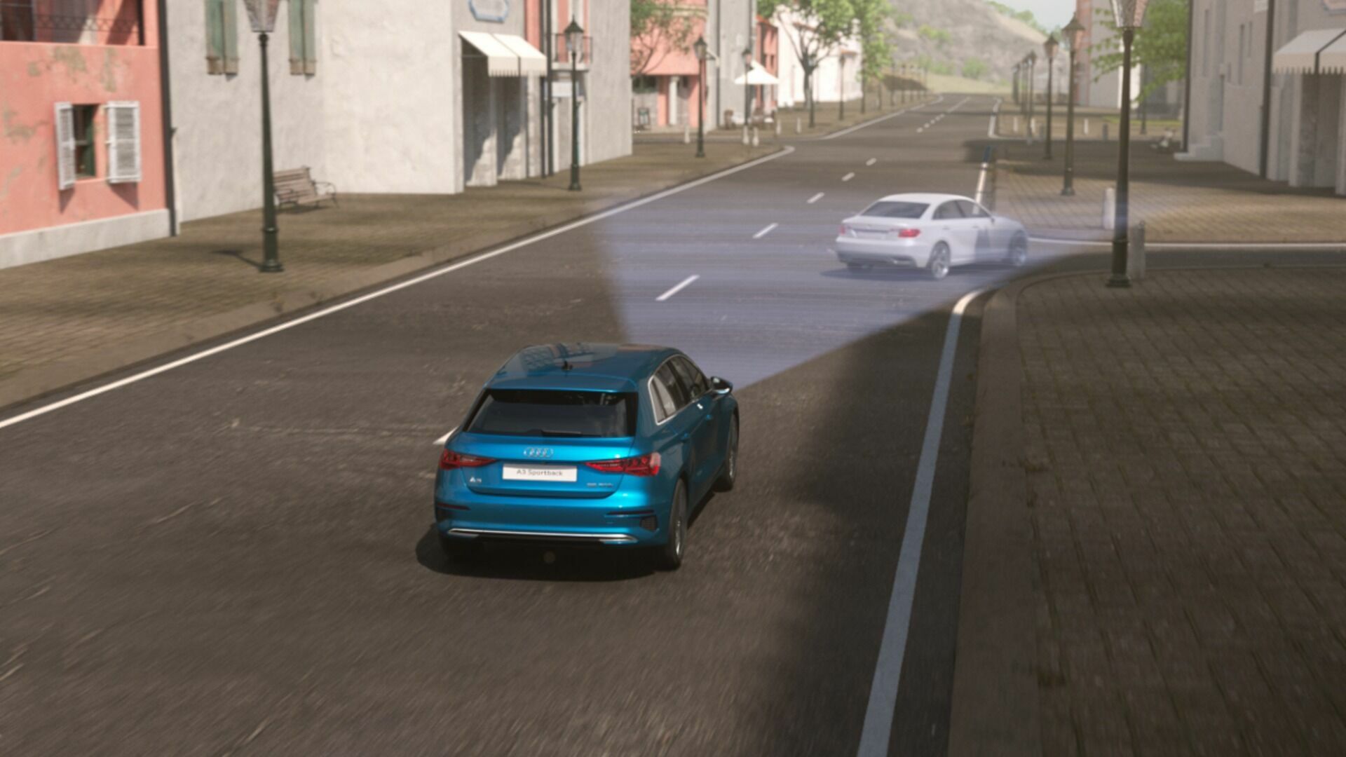 Animation: Audi A3 Sportback - Assistenzfunktionen