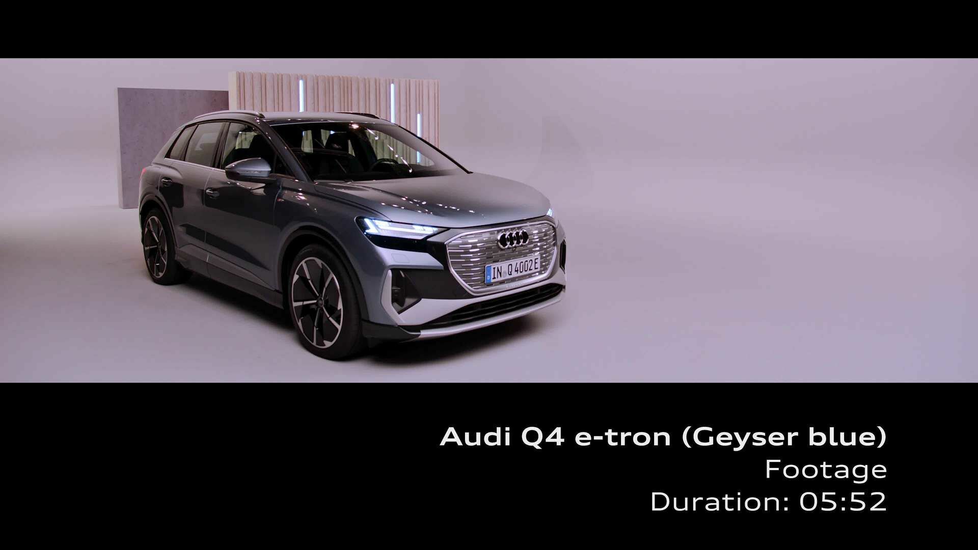 Studio Footage: Audi Q4 e-tron Geyser blue