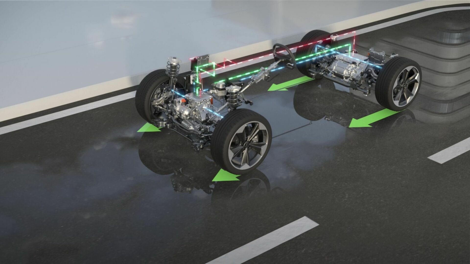 Animation: Audi Q4 Sportback e-tron – Elektrischer quattro: Momentenverteilung und Kühlung