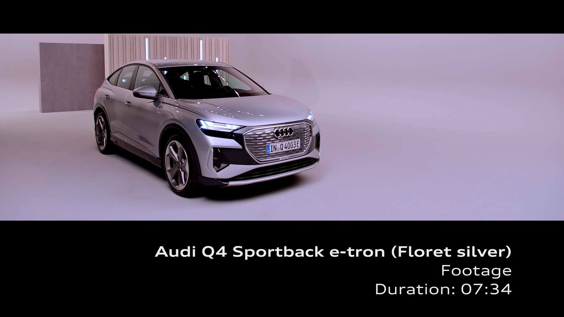 Studio Footage Audi Q4 Sportback e tron Floret silver Video