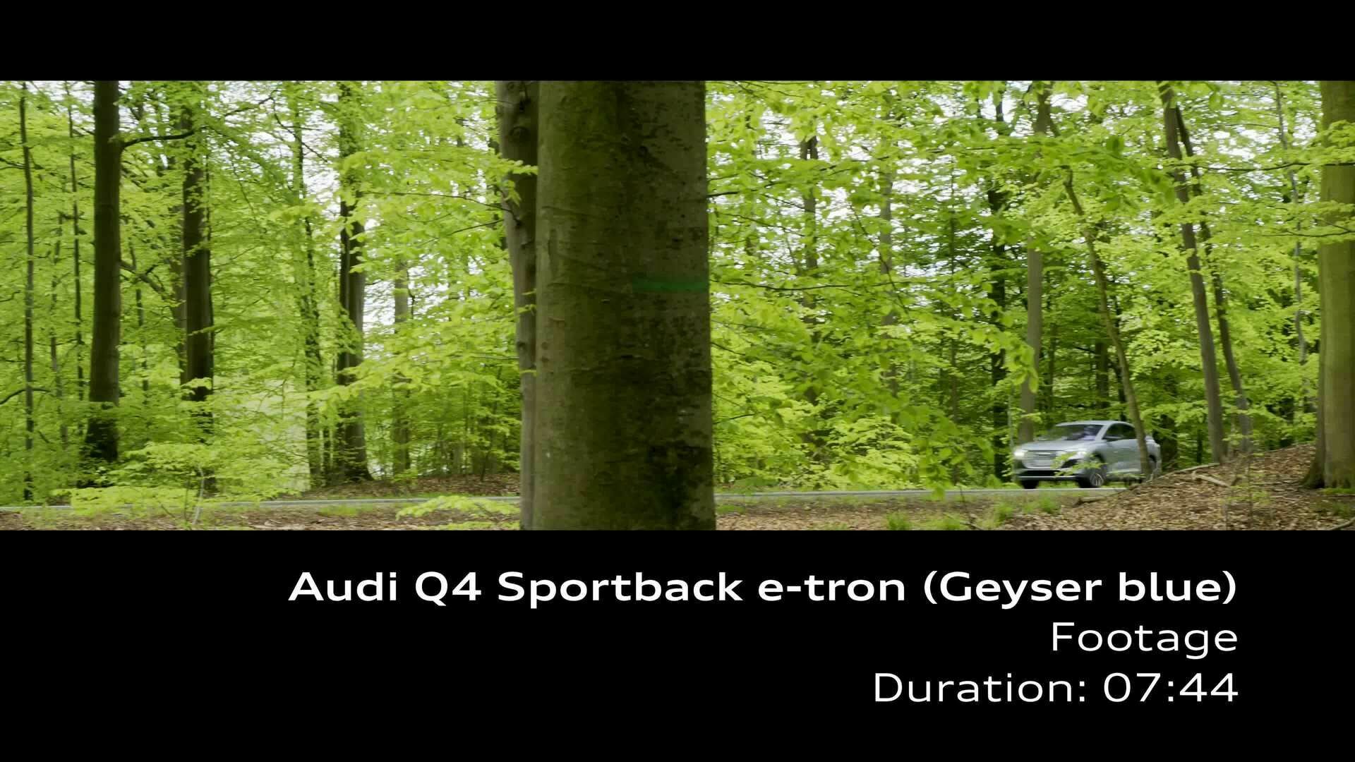 Footage: Audi Q4 Sportback e-tron – Geyser blue