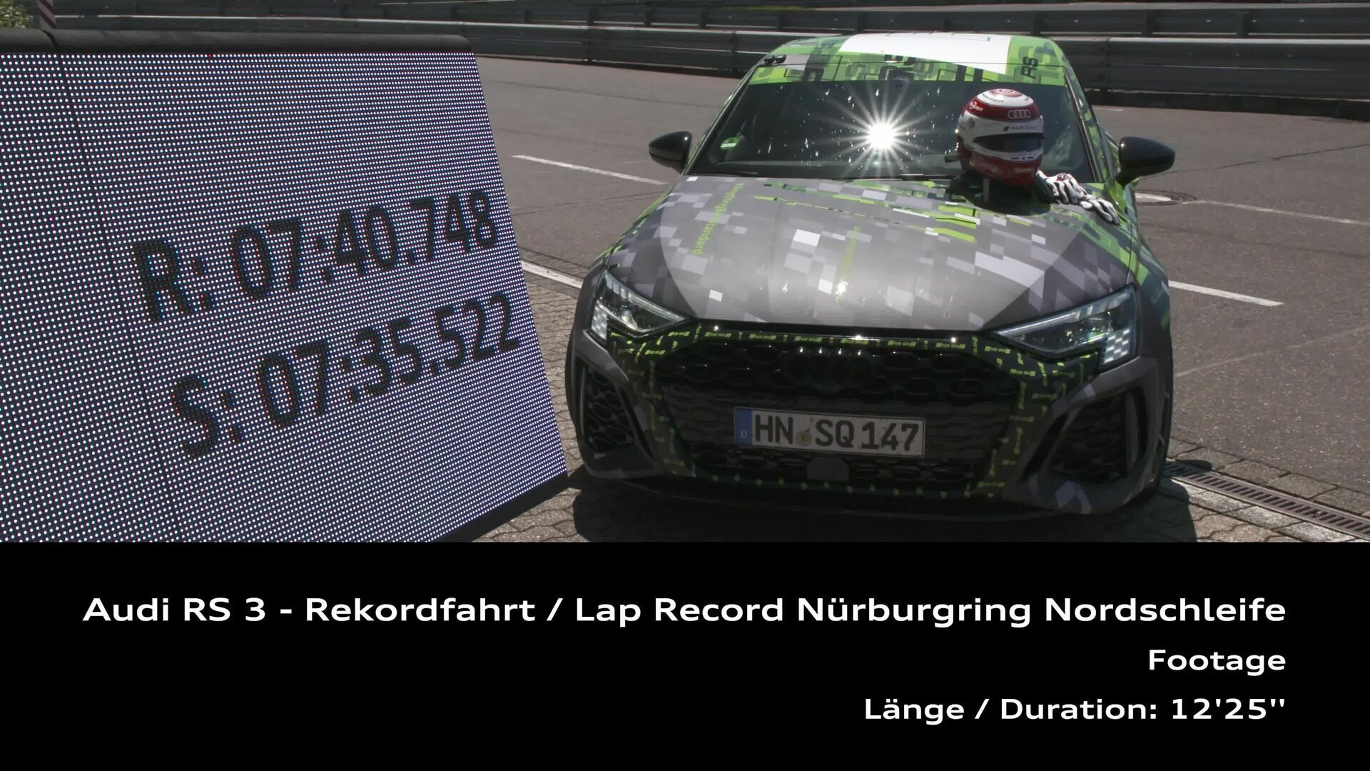 Audi RS 3 lap record on the Nordschleife – Footage