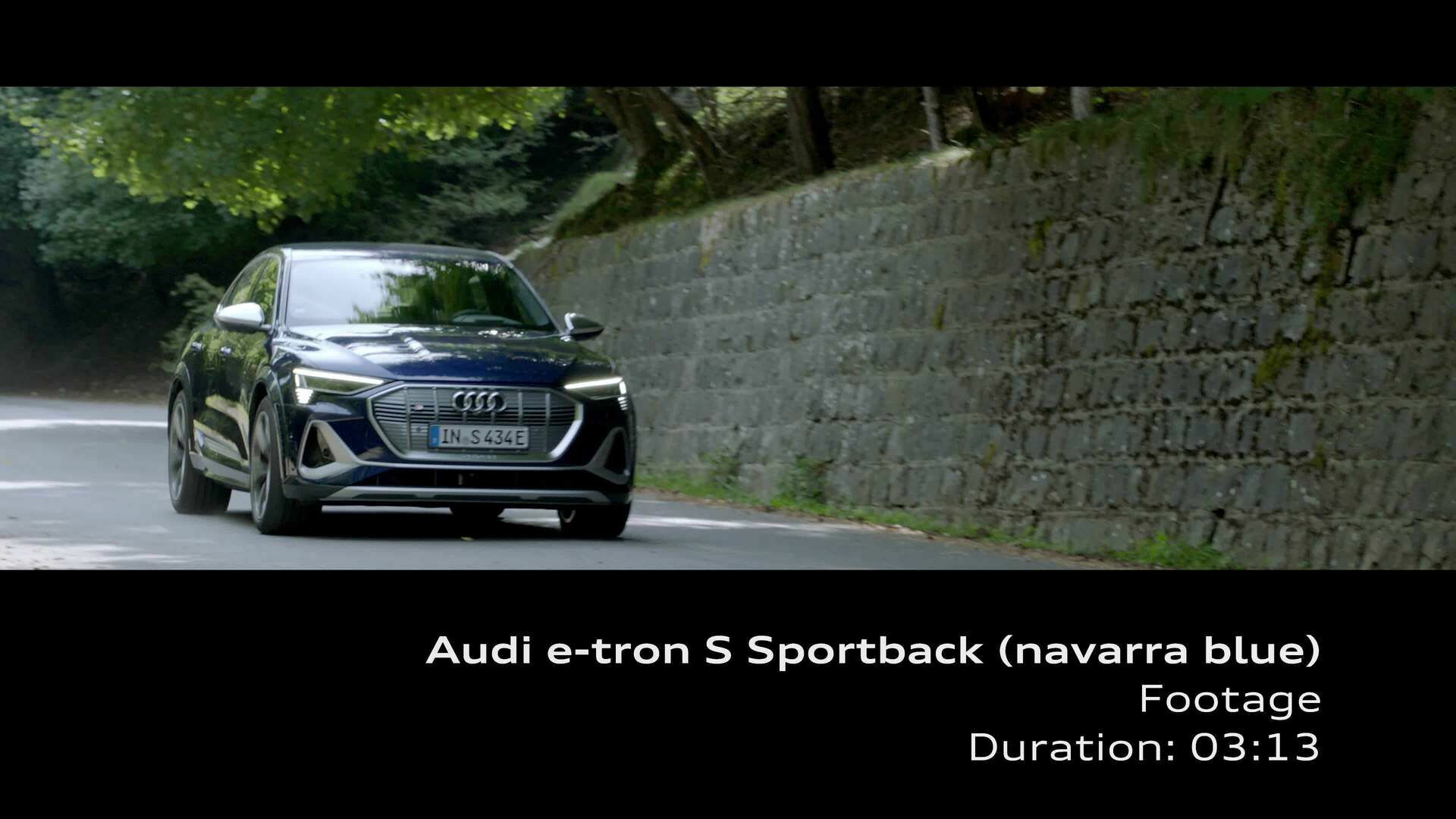 Footage: Audi e-tron S Sportback Navarra blue