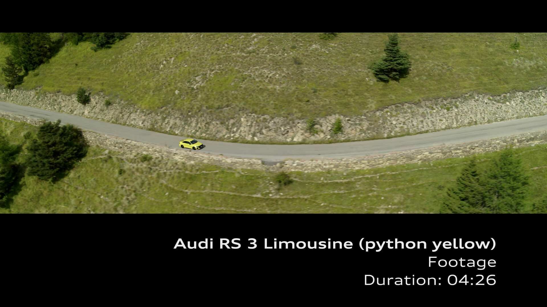 Footage: Audi RS 3 Sedan Python yellow