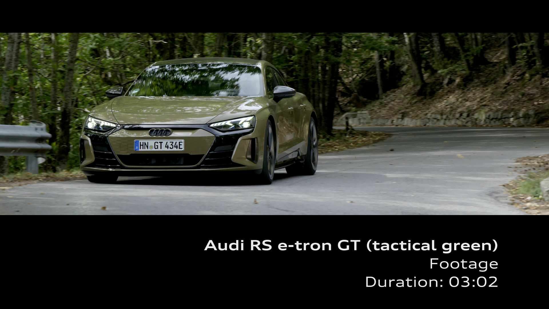 Footage: Audi RS e-tron GT Tactitcal green