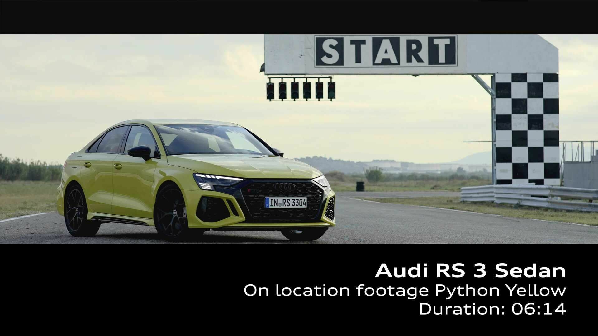 Footage: Audi RS 3 Limousine Pythongelb auf der Rennstrecke