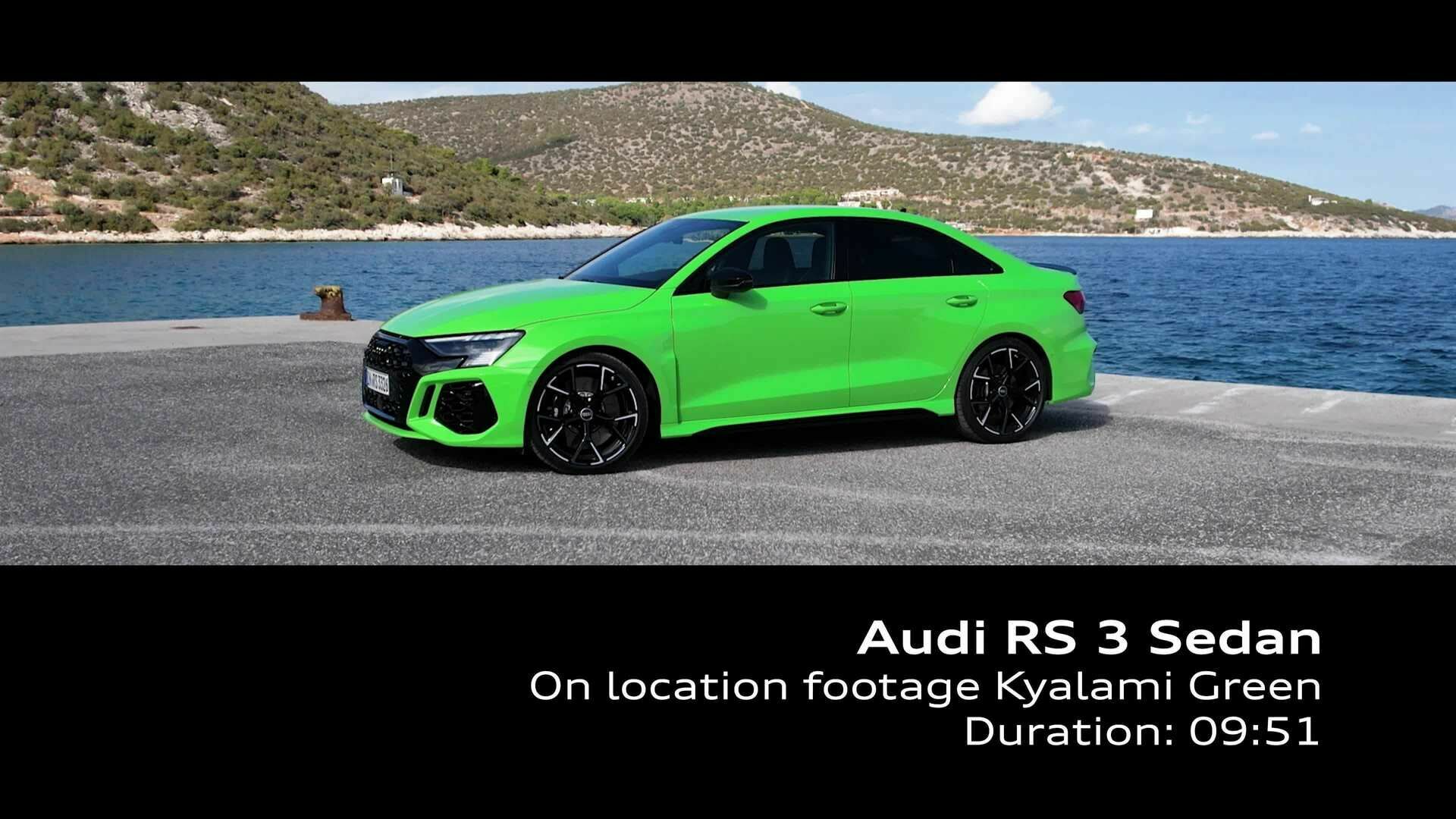 Footage: Audi RS 3 Limousine Kyalamigrün
