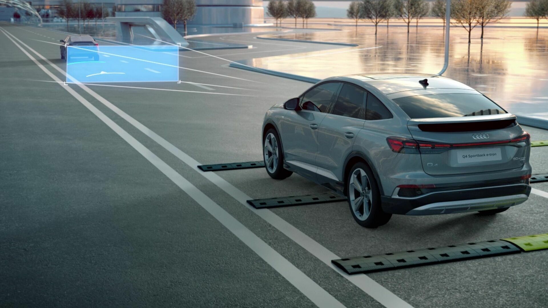Animation: Audi Q4 Sportback e-tron – Augmented Reality Head-Up-Display