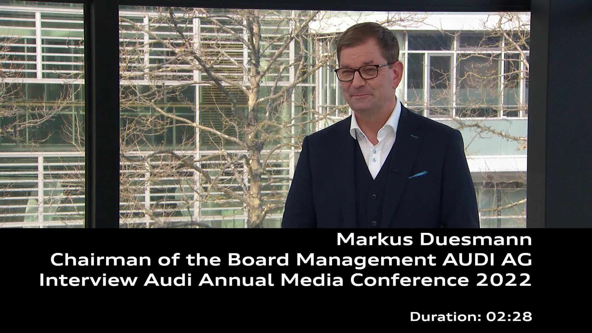 Interview with Markus Duesmann at the Audi Annual Media Conference 2022