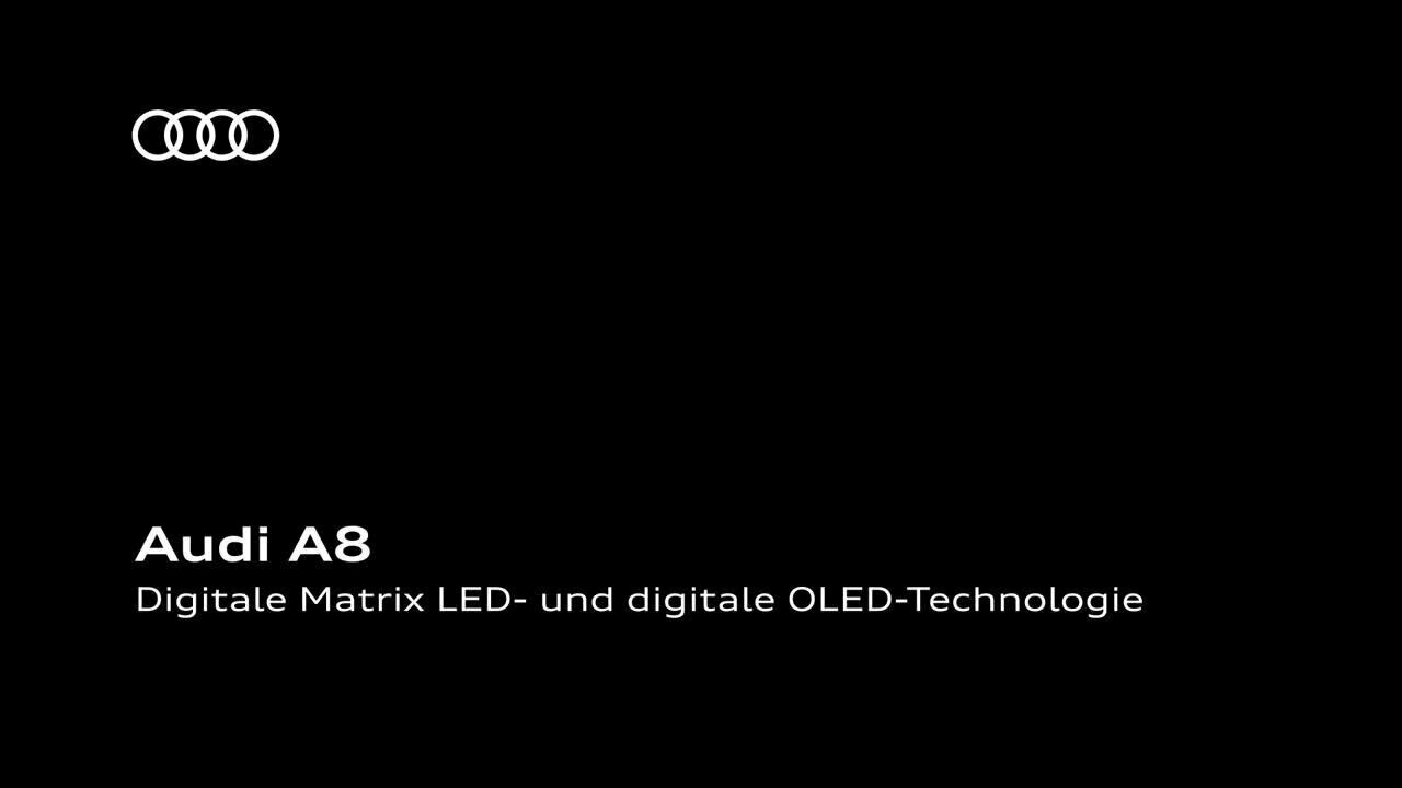 Animation Audi A8 – Digitale Matrix LED- und digitale OLED-Technologie DE NEU