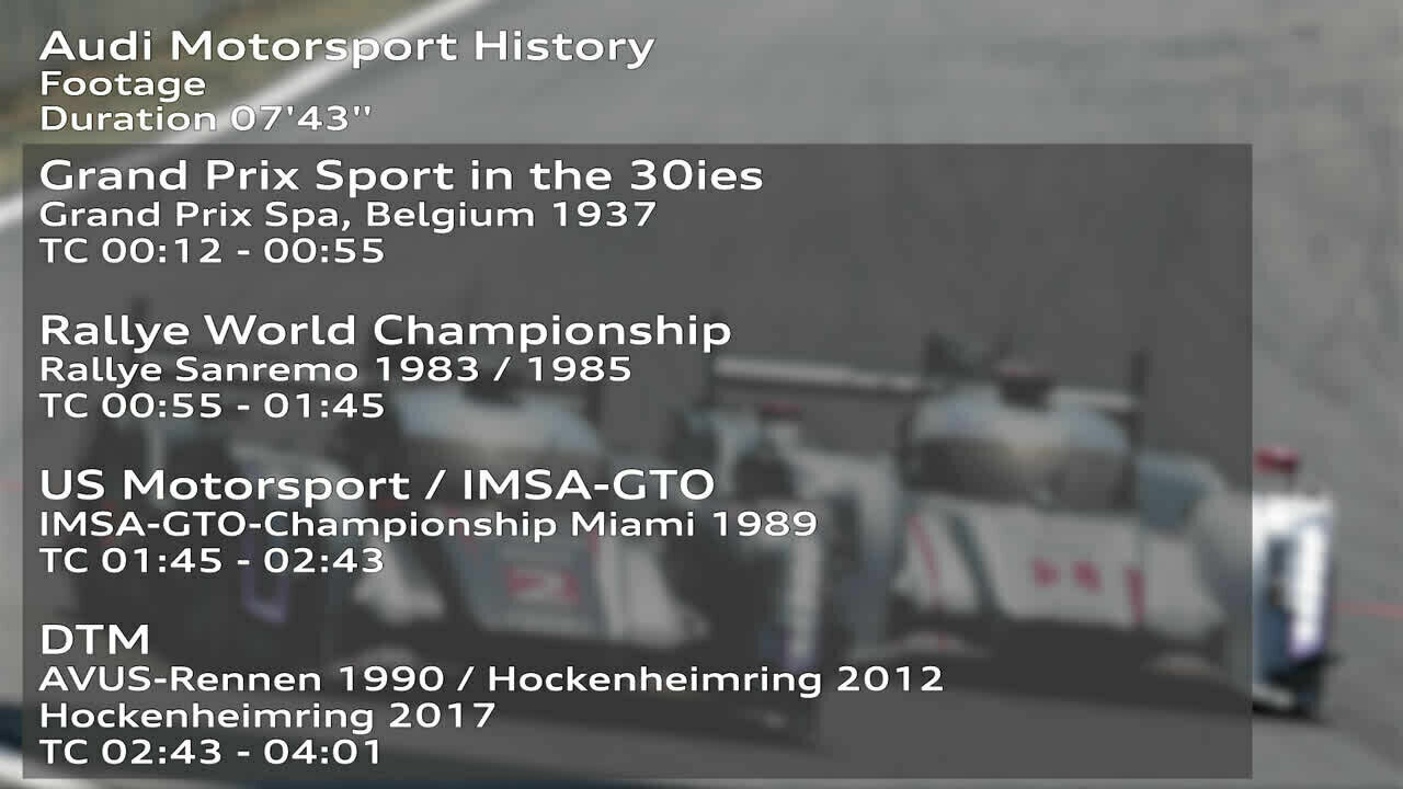 Footage: Audi Motorsport Geschichte