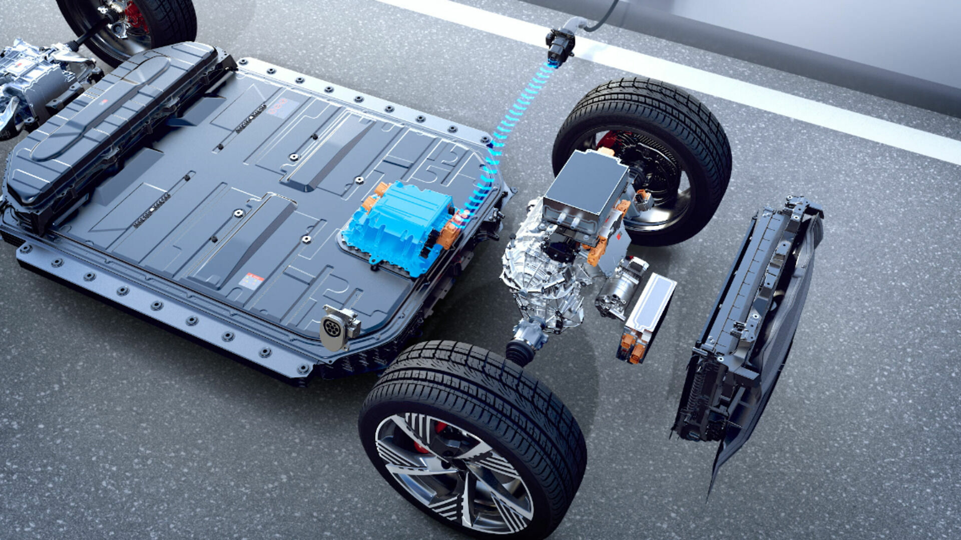 Animation: Audi Q8 e-tron – Batterie- und Ladetechnologie