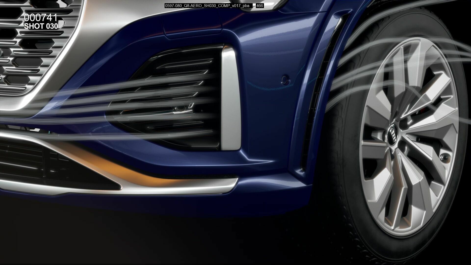 Animation: Audi SQ8 Sportback e-tron – Aerodynamik – Air Curtains