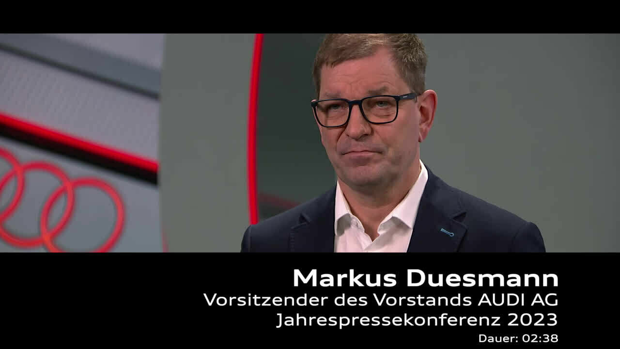 Footage: Statement von Markus Duesmann zur Jahrespressekonferenz 2023 – DE