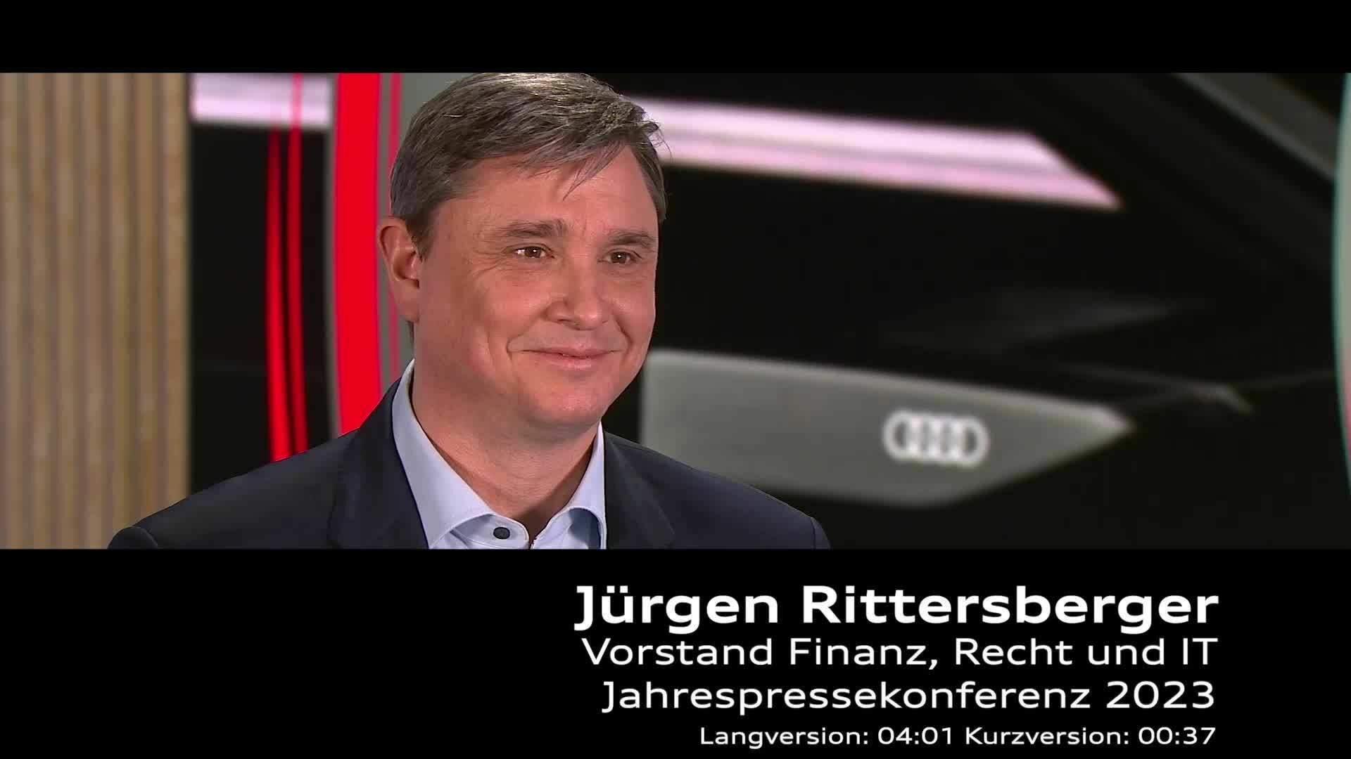 Footage: Statement von Jürgen Rittersberger zur Audi Jahrespressekonferenz 2023