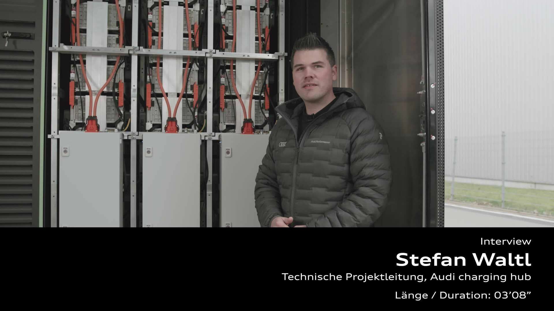 Footage: Statement von Stefan Waltl zum Audi charging hub Berlin