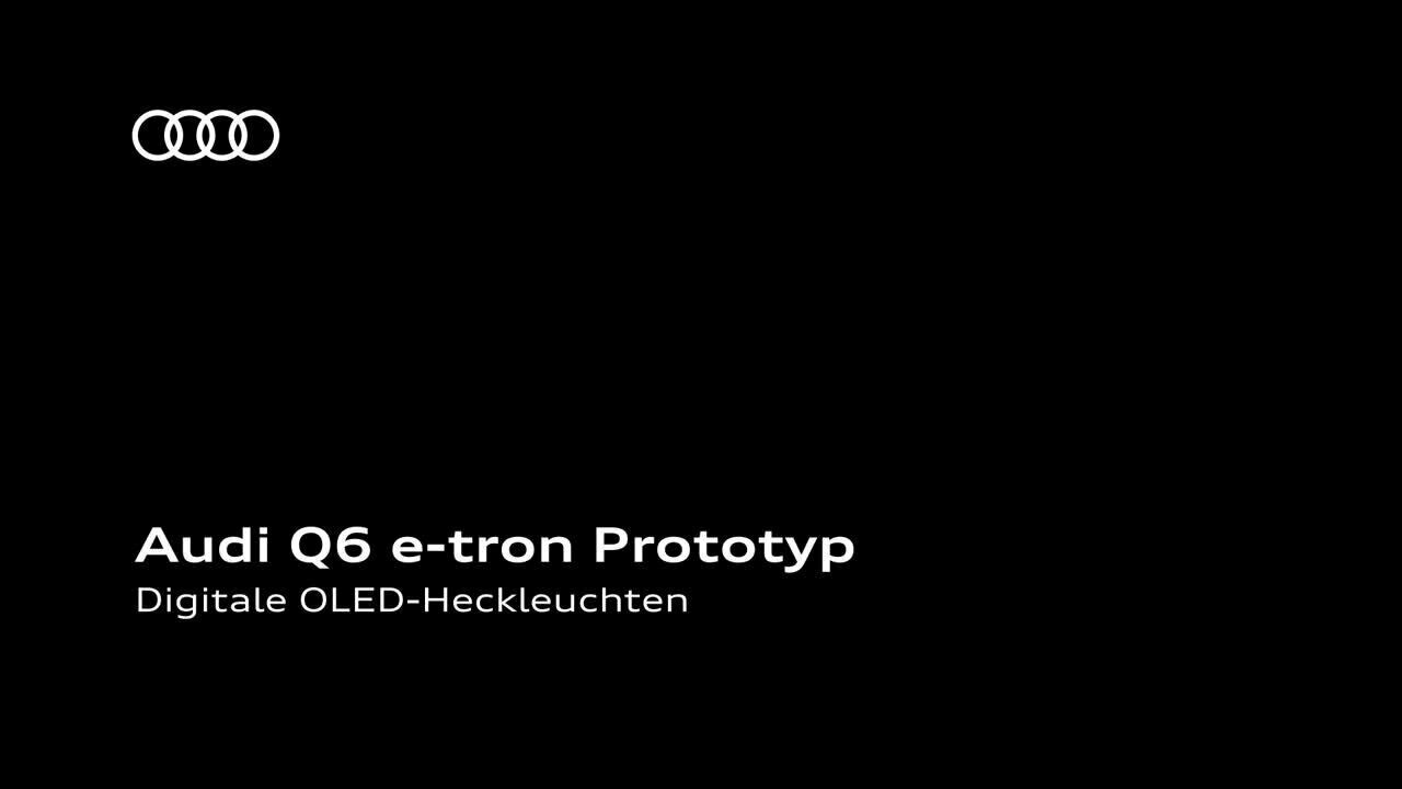 Animation: Audi Q6 e-tron Prototyp – Digitale OLED-Heckleuchten – DE