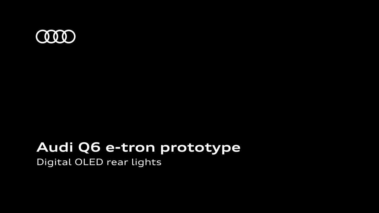Animation: Audi Q6 e-tron prototype   Digital OLED rear lights   EN