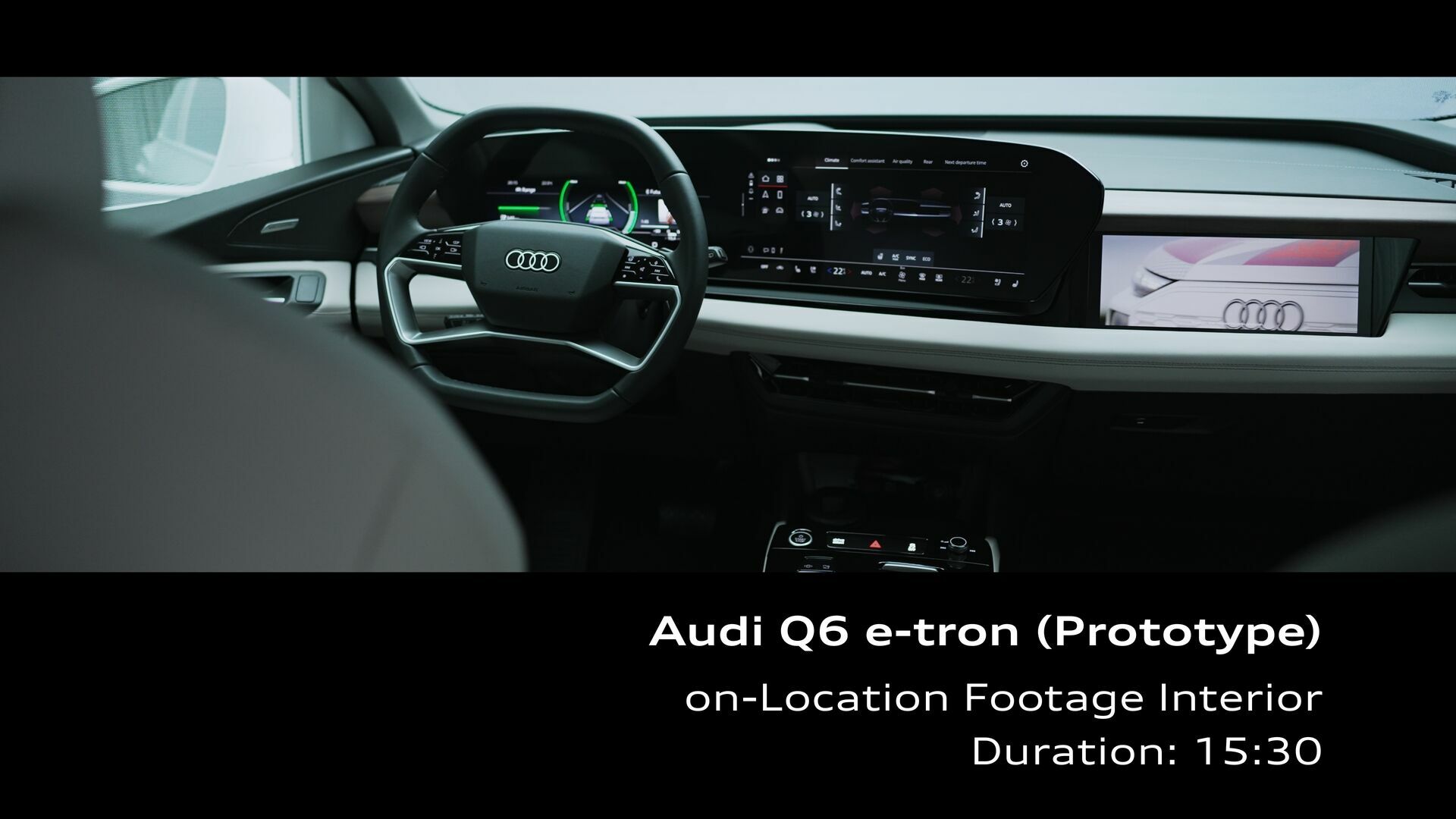 Audi Q6 e-tron prototype – Interior design – Footage