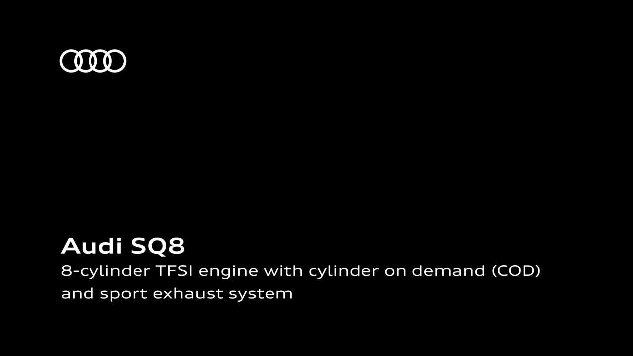 Animation: Audi SQ8   8-cylinder TFSI engine with cylinder on demand (COD) and sport exhaust system   EN